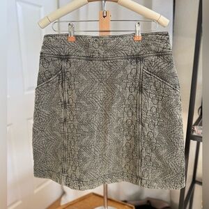 Anthropologie Pilcro A-Line Skirt Womens 10 Moss Mini Cotton Quilted Back Zip